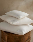 stack of down pillows