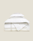 Federico Duvet Cover stack in white/antique silver