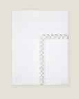Federico white/antique silver flat sheet folded