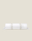 Federico white/antique silver neckroll sham