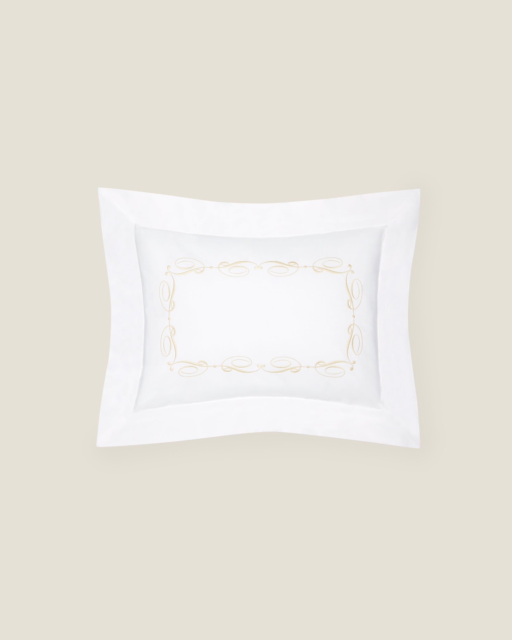 Icona boudoir sham in white/beige