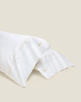 Icona pillowcase pair in white/beige
