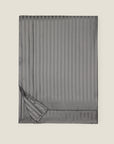 Raso Rigato duvet cover charcoal folded