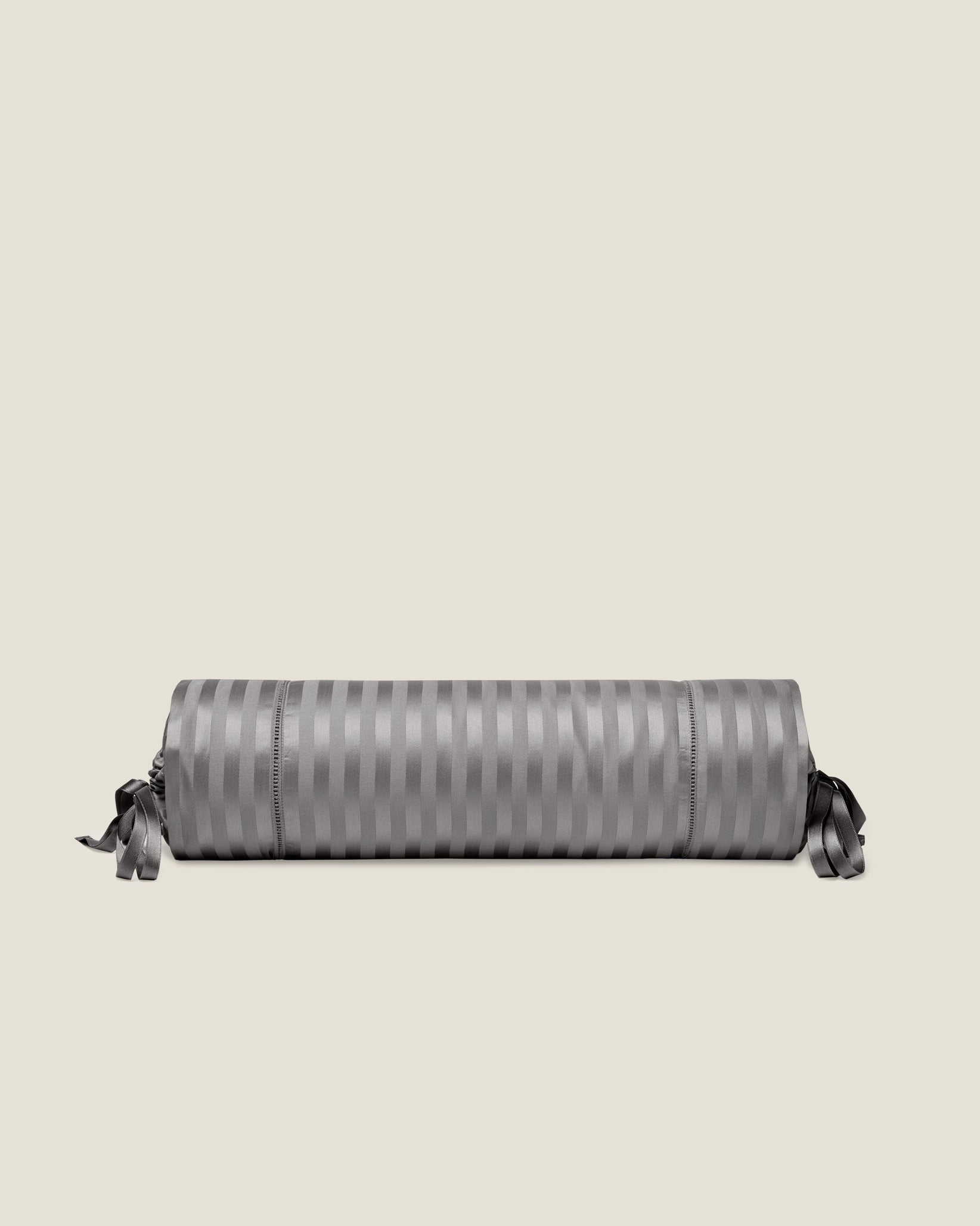 Raso Rigato neckroll sham in charcoal