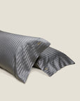 Raso Rigato pillowcase pair in charocal
