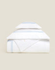 Tre Righe duvet cover in white/medium blue stack