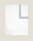 Tre Righe duvet cover in white/charcoal folded