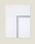 Tre Righe flat sheet white/charcoal folded.