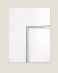 Tre Righe Ombre white/charcoal flat sheet folded