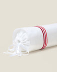 Tre Righe Ombre white/scarlet neckroll sham