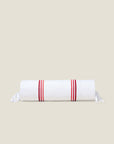 Tre Righe Ombre white/scarlet neckroll sham