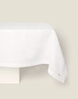 Tre Righe white tablecloth with white stripes embroidery
