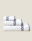 Treccia moderno white/navy towel stack