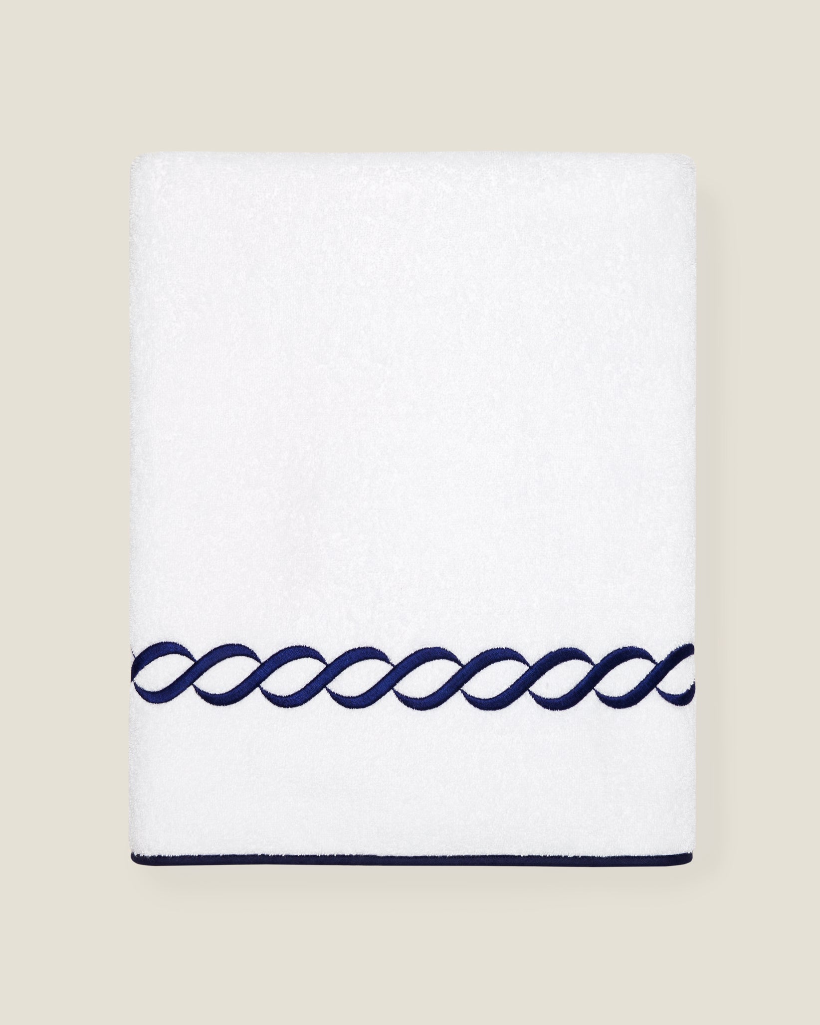 Treccia Moderno bath towel white/navy