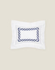 Treccia Moderno white/navy boudoir sham