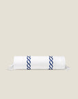 Treccia Moderno white/navy neckroll sham