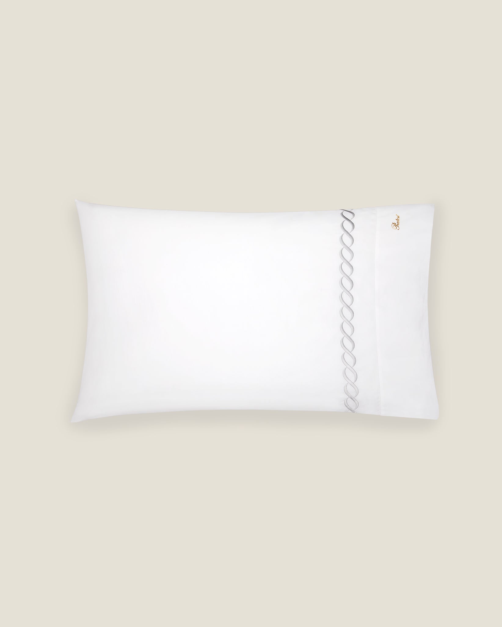 Treccia Moderno white/sterling pillowcase