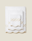 Treccia white/beige bath towel stack