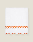 Treccia white/orange bath towel