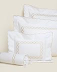 Treccia white/beige queen, standard, boudoir and neckroll sham