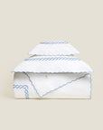 Treccia duvet cover stack in white/medium blue