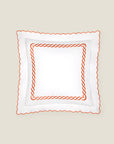 Treccia white/orange euro sham