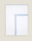Treccia flat sheet white/medium blue
