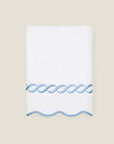 Treccia white/medium blue hand towel