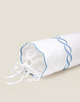 Treccia neckroll sham white/light blue