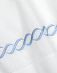 Treccia sham white/light blue texture