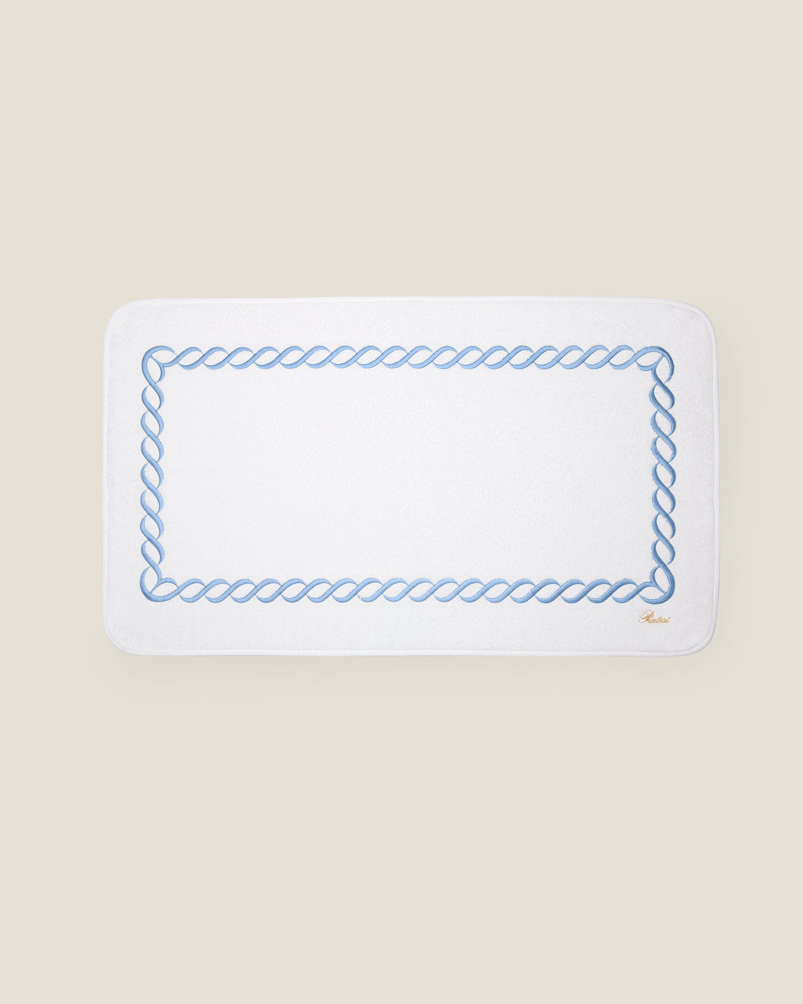 Treccia tub mat white/medium blue