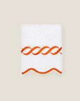 Treccia white/orange washcloth
