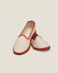 Resort shoe in ecru/orange