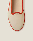 Resort shoe in ecru/orange