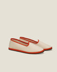 Resort shoe in ecru/orange
