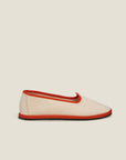 Resort shoe in ecru/orange