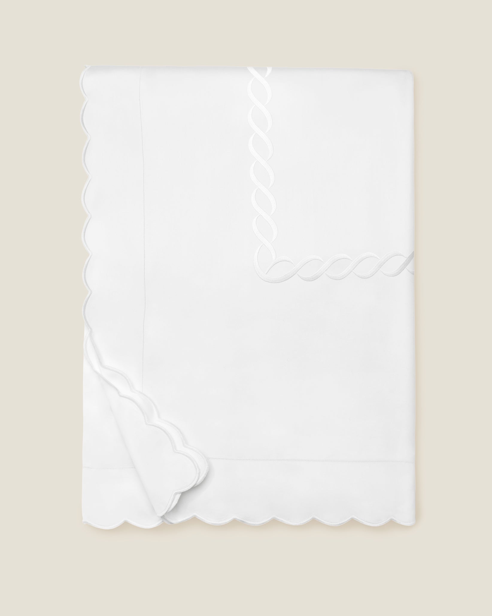 Treccia Splendore white/white duvet cover folded