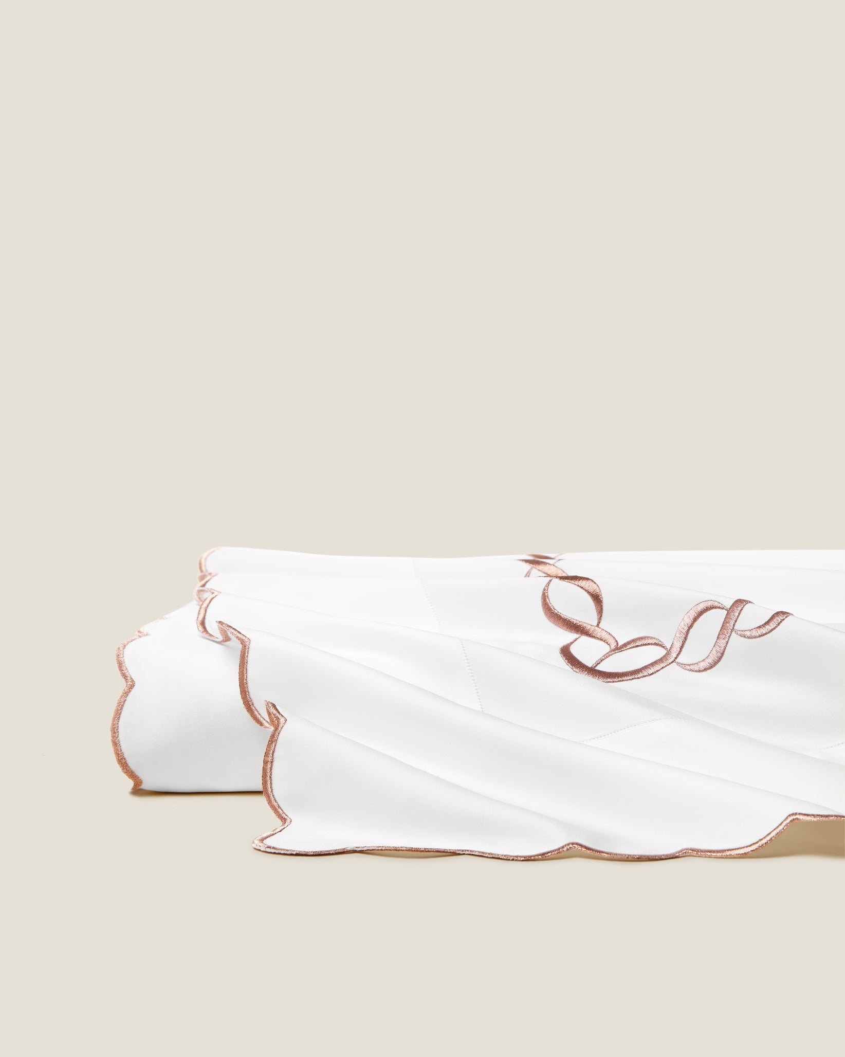 Treccia Splendore white/rose gold flat sheet