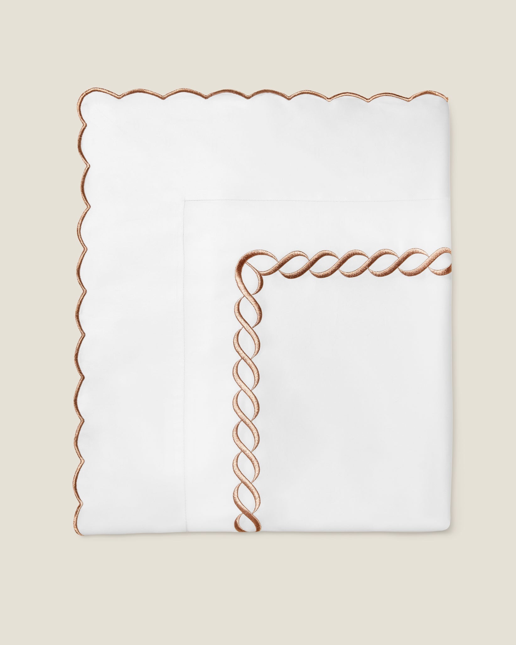 Treccia Splendore white/rose gold flat sheet