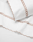 Treccia Splendore white/rose gold flat sheet and pillowcase
