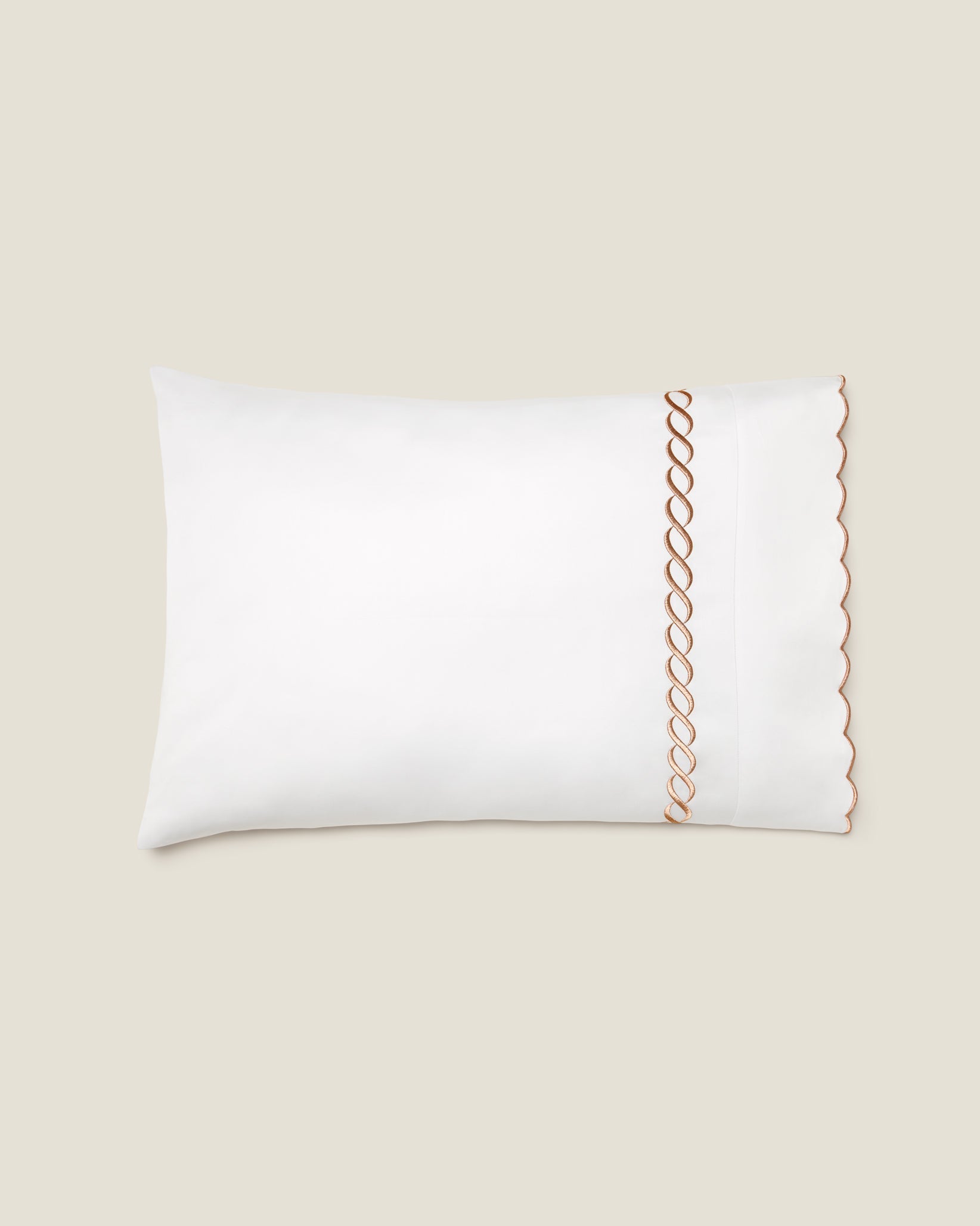 Treccia Splendore White/rose gold pillowcase