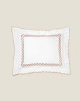 Treccia Splendore Standard sham in white/rose gold