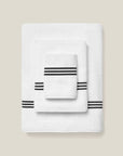 Tre Righe bath towel stack white/black
