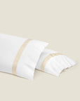 Tubo white/beige pillowcase pair