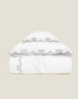 Marrakesh white/sterling duvet cover stack
