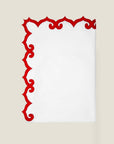 Marrakesh white/scarlet flat sheet