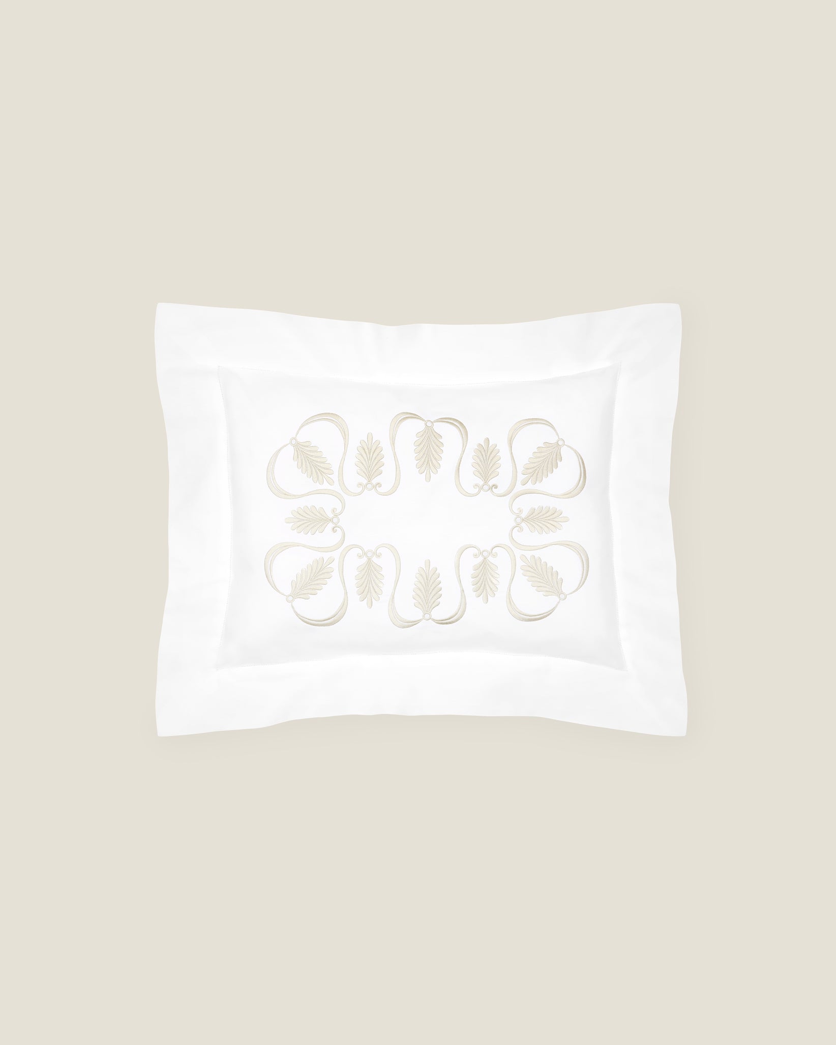 Paolina white/sage boudoir sham