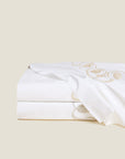 Paolina Flat sheet white/beige & white/sage stack