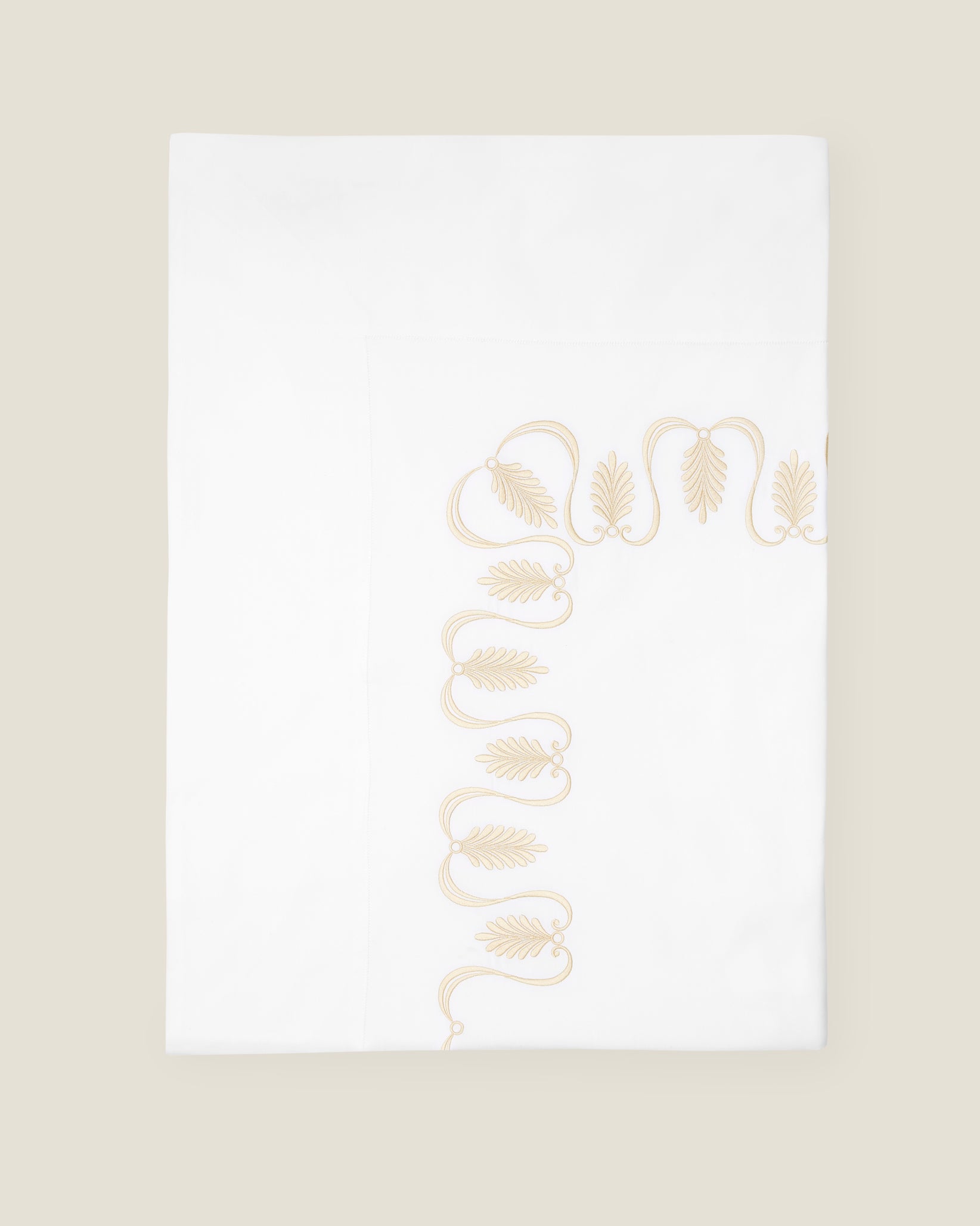 Paolina flat sheet white/beige folded