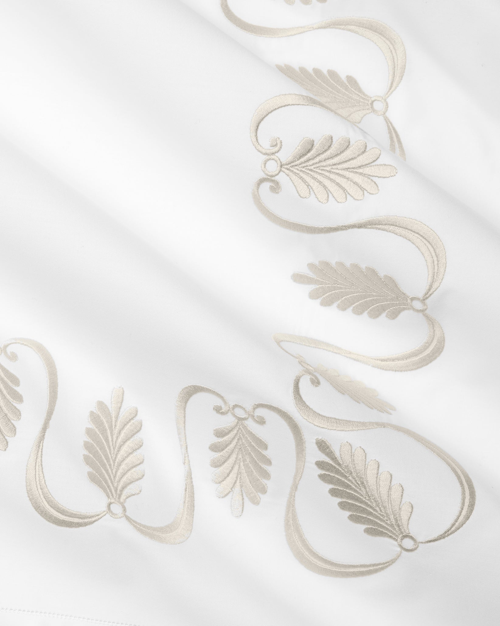 Paolina white/sage flat sheet texture